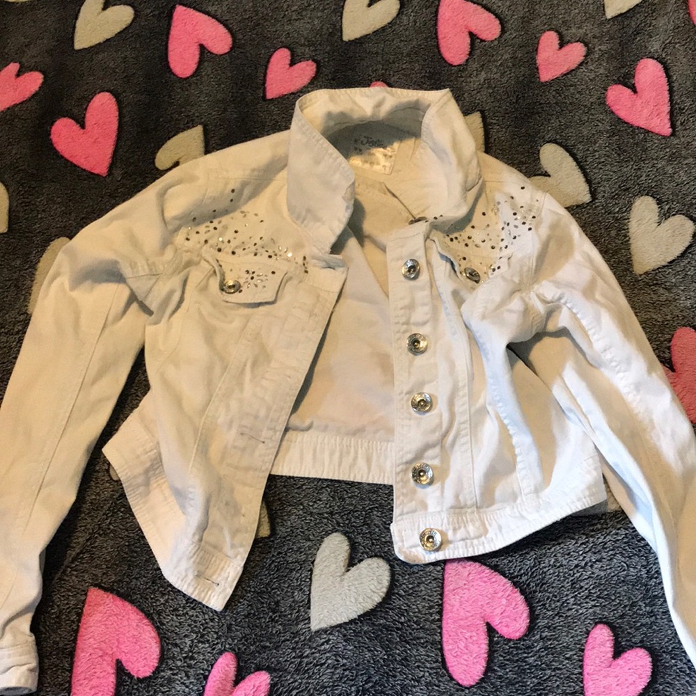White justice jean jacket